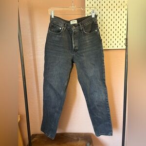 Agolde Dark Gray Straight Leg Jeans